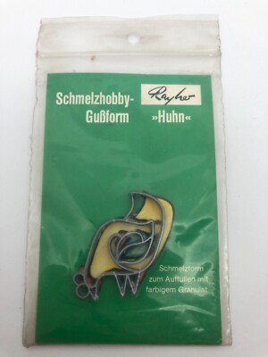 70er Jahre Rayher Schmelzhobby Gußform ''Huhn'' für Granulat schmelzen
