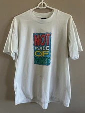 Vintage 'NOT MADE OF MONEY' Single Stitch T-SHirt Screen Stars Tag Size XL