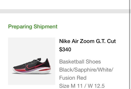 Size 11- Nike Air Zoom GT Cut Black 