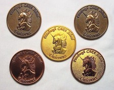 Set of Five - Gregson Vaux Artifacts - Pittsburgh Unicorn - Unactivated Geocoins