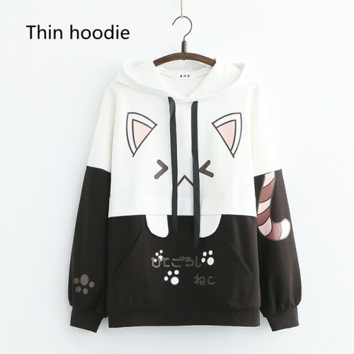 Pull à capuche Super Kawaii Cat Japonais Kpop Harajuku Vêtements Style Anime - Photo 15/18