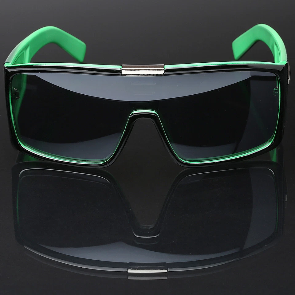 Gafas de sol verdes de gran tamaño grandes gruesas con marco audaz lentes protectoras cuadradas para hombre Foto 2 de 2