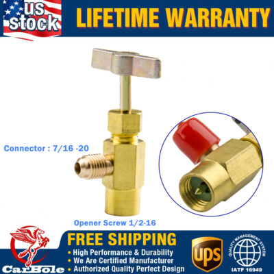 Self Sealing A/C Can Tap Tapper Adapter Tap Dispenser Valve 1/2'' ACME 1/4'' SAE