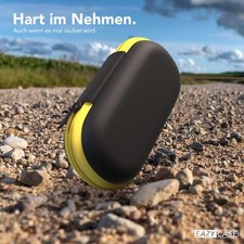 Kopfhörer Tasche Case Schutzhülle Aufbewahrungstasche Netzfach Oval Gelb – Bild 4