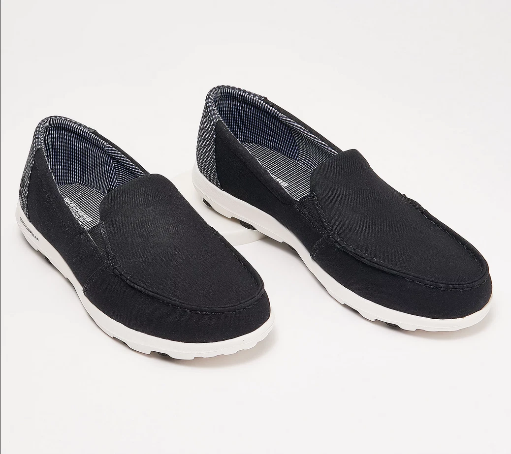 Skechers On the GO 2.0 Canvas Washable Moccasins Cape Cod Black