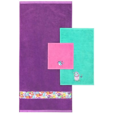 Hatchimals Hatch-Topia Three-Piece Towel Set/NEW/