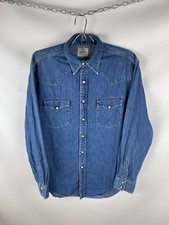 Levi s vintage 90s red tab blue denim button up shirt