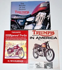 TRIUMPH Speed Twin Book MOTORCYCLES In America Signed Lindsay Brooke 3 Book Lot