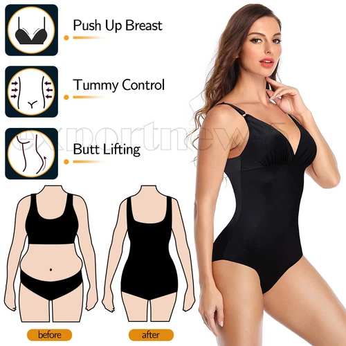 Women's Seamless Full Body Shapewear Bodysuit Tummy Control Slimming Body Shaper - Picture 7 of 50