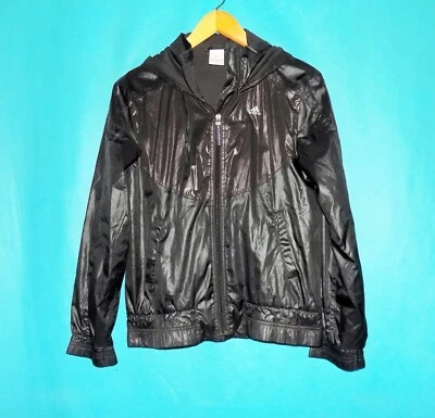 ADIDAS Damen Windbreaker Jacke aus Polyester Schwarz Mit Kapuze Größe 38 EUR - Bild 1 von 4