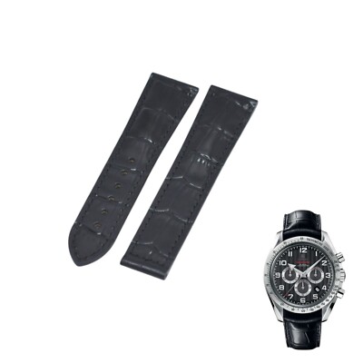 21mm Black Leather Watch Strap For Omega Speedmaster Co-Axial 321.13.44.50.01.00
