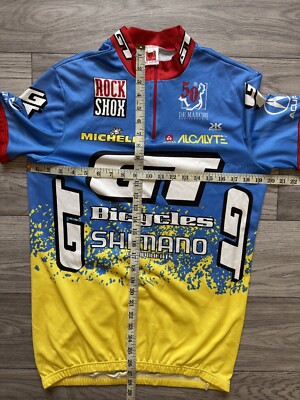 Vintage GT Cycling 1/4 Zip Jersey De Marchi Rock Shox Shimano