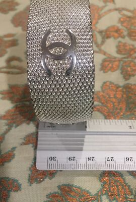 Vintage Chanel 96a Silver Tone Mesh Bracelet Bangle | eBay