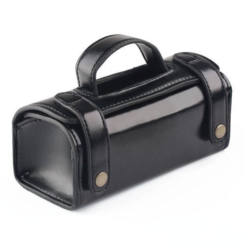 Mens Portable Shaving Toiletry Bag Small Size Leather Toiletry Bag Brown Black - Picture 18 of 19