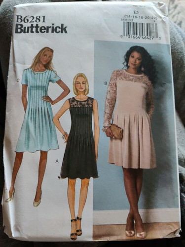 Butterick dress pattern B6281 size E5 (14-22) - new, uncut, OOP