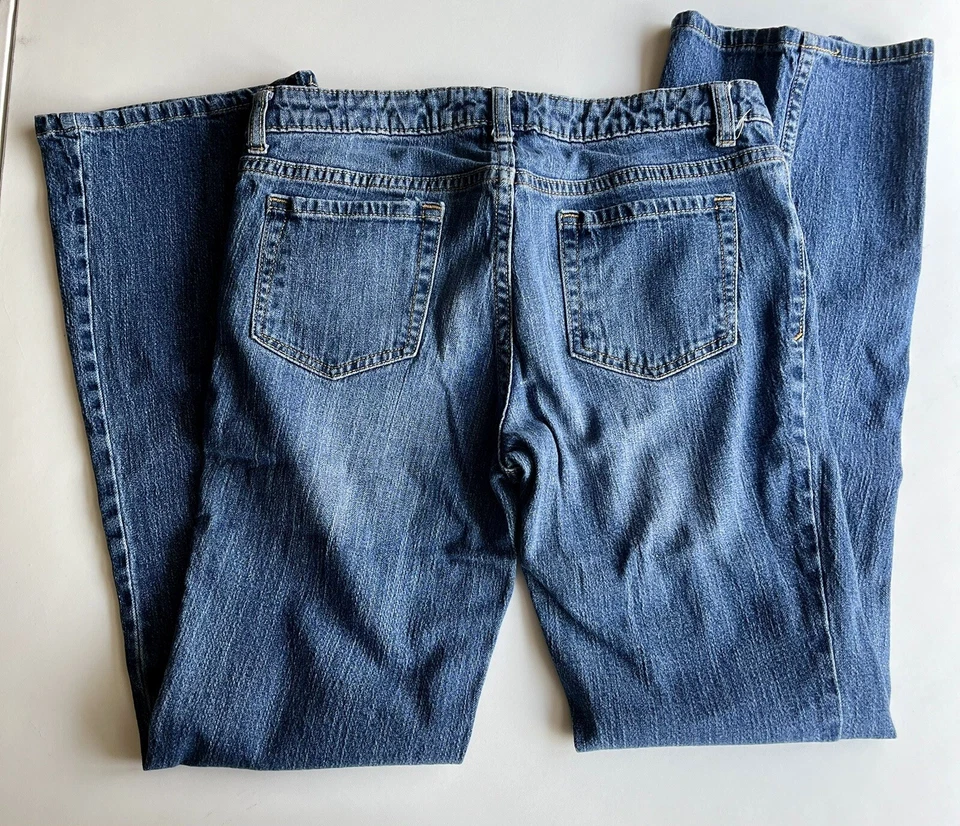 Pantalones de mezclilla Cherokee corte bota lavado medio talla 16 para niñas Foto 3 de 4