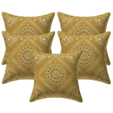 Decorative Cotton Throw Pillow Covers Embroidered 40x40 cm Mirrored Set Of 5