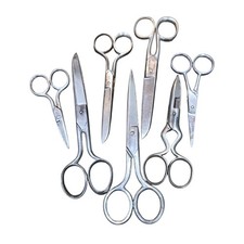 Vintage Sewing Scissors Lot Of 7 Embroidery Stork Tailor Shears Made In USA