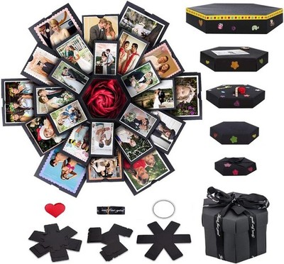 DIY Explosion Box 6 Faces Photo Album Scrapbook Surprise Gift Birthday Wedding 