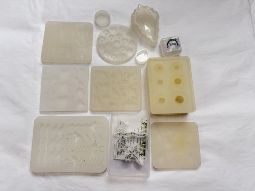 Lot of 12 Small Resin Silicone Molds Cats Skulls Donuts Dragon Jewelry Making
