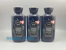 Bath Body Works Wicked Vanilla Woods Body Wash Shower Gel 10oz Set of 3 New