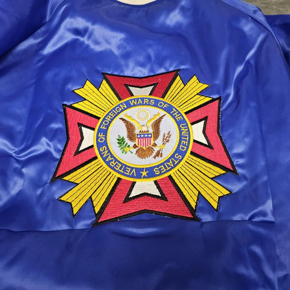 Chaqueta King Louie Para Hombres XL Azul Veterano de la Guerra de Corea Parche Muy Bueno Bordado EE. UU. 90s Foto 2 de 4