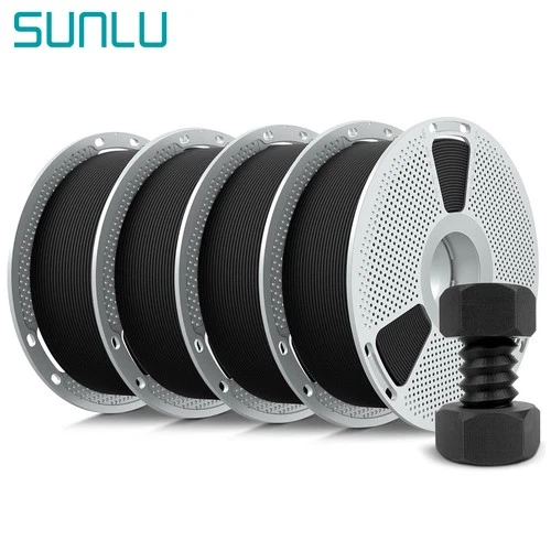 SUNLU PA6-CF Carbon Fiber Nylon Filament 1.75mm 4*1KG Stiff & Heat Resistant