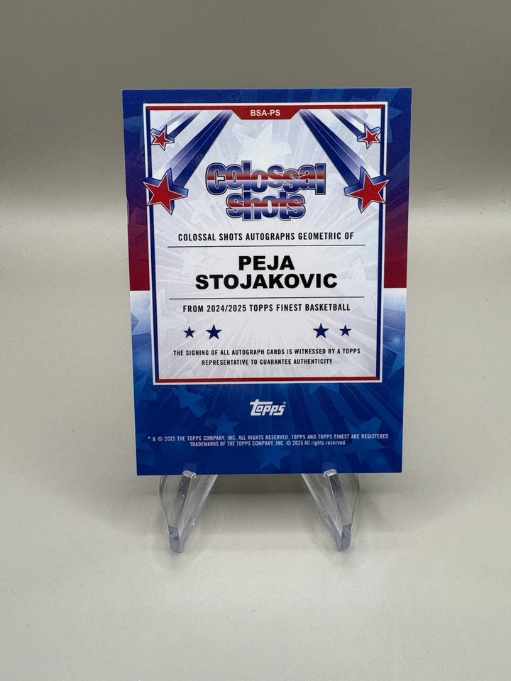 2025 Topps Finest Peja Stojakovic Colossal Shot Green Geometric Auto Kings /75 - Image 2 of 2