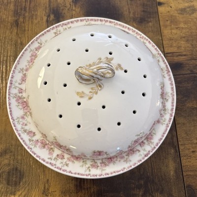 Charles Field Haviland GDA Antique Pancake or Crepe Server Delicate Pink Rose