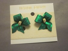 Christmas Earrings Bow Green Fashion Jewelry NEW Free Shipping 1.3 inch