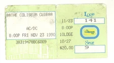 AC/DC & Love/Hate 11/23/90 Cleveland OH Richfield Coliseum Rare Ticket Stub!