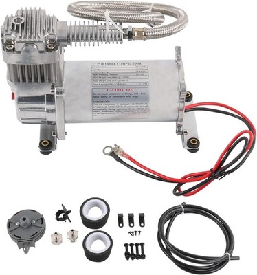 DICMIC 12V 444C 200 PSI Chrome Air Compressor Motorcycle