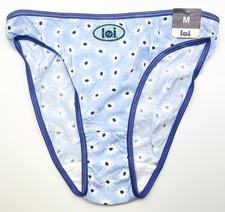Vintage Y2K L.E.I. Girls Cotton Blue Flower Panties Size Medium New With Tags