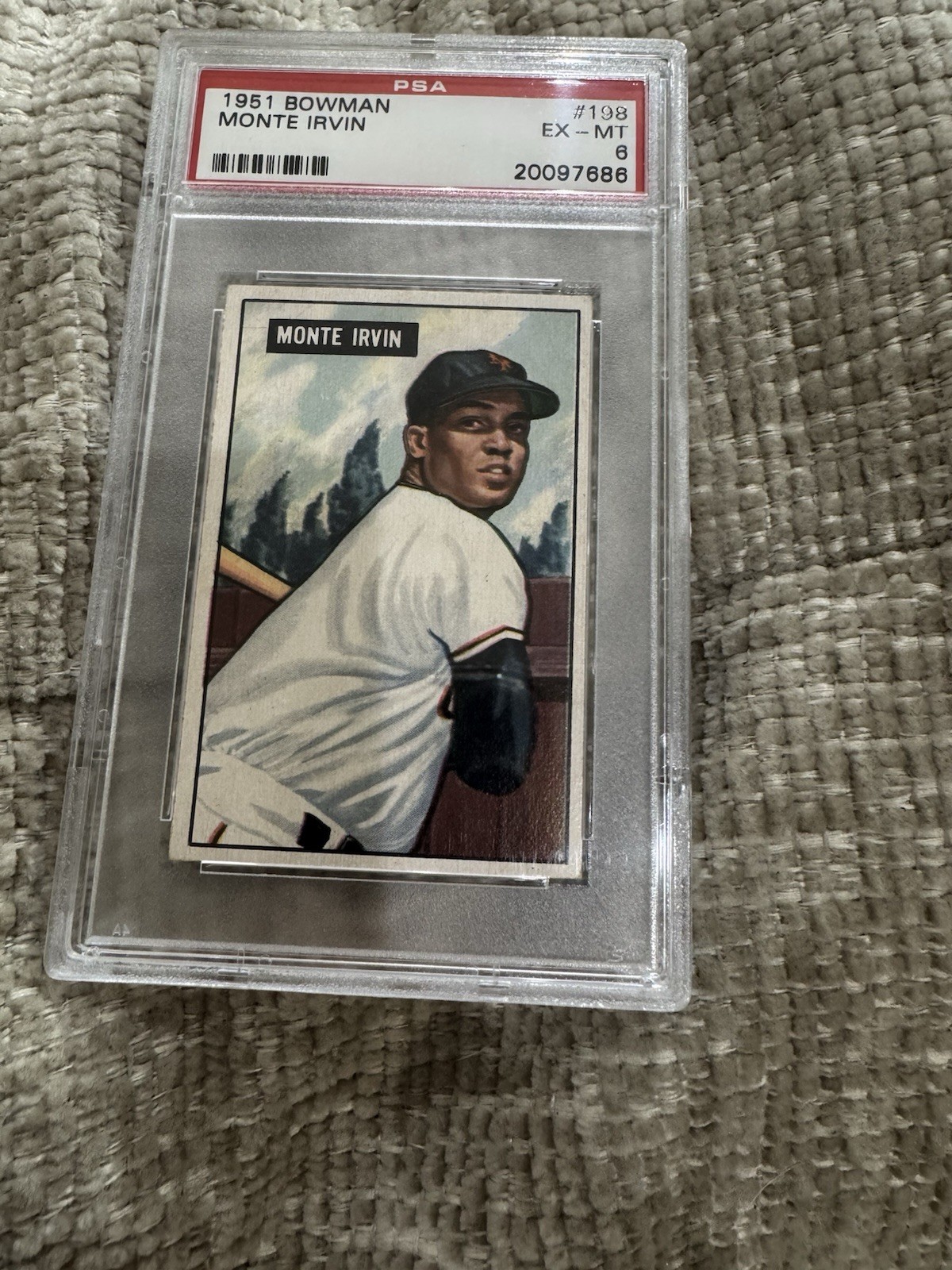 Monte Irvin 1951 Bowman Rookie Baseball Card #198  PSA 6 RC