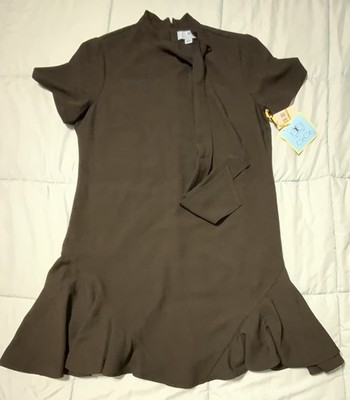 Womens Cece Bow Neck A-line Little Black Dress Size 14