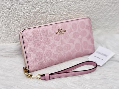 COACH Long Zip Around Wallet In Signature Canvas & Leather CW778