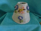 Vintage Seed Beaded 3D Floral Lamp Shade handmade wire metal Ornate — photo 6