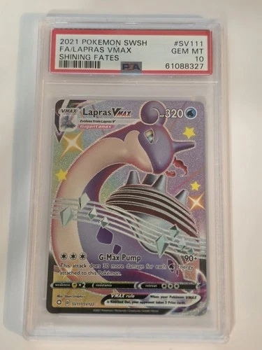 2021 Pokemon SWSH Shining Fates Lapras VMAX Shiny Vault #SV111/SV122 PSA 10