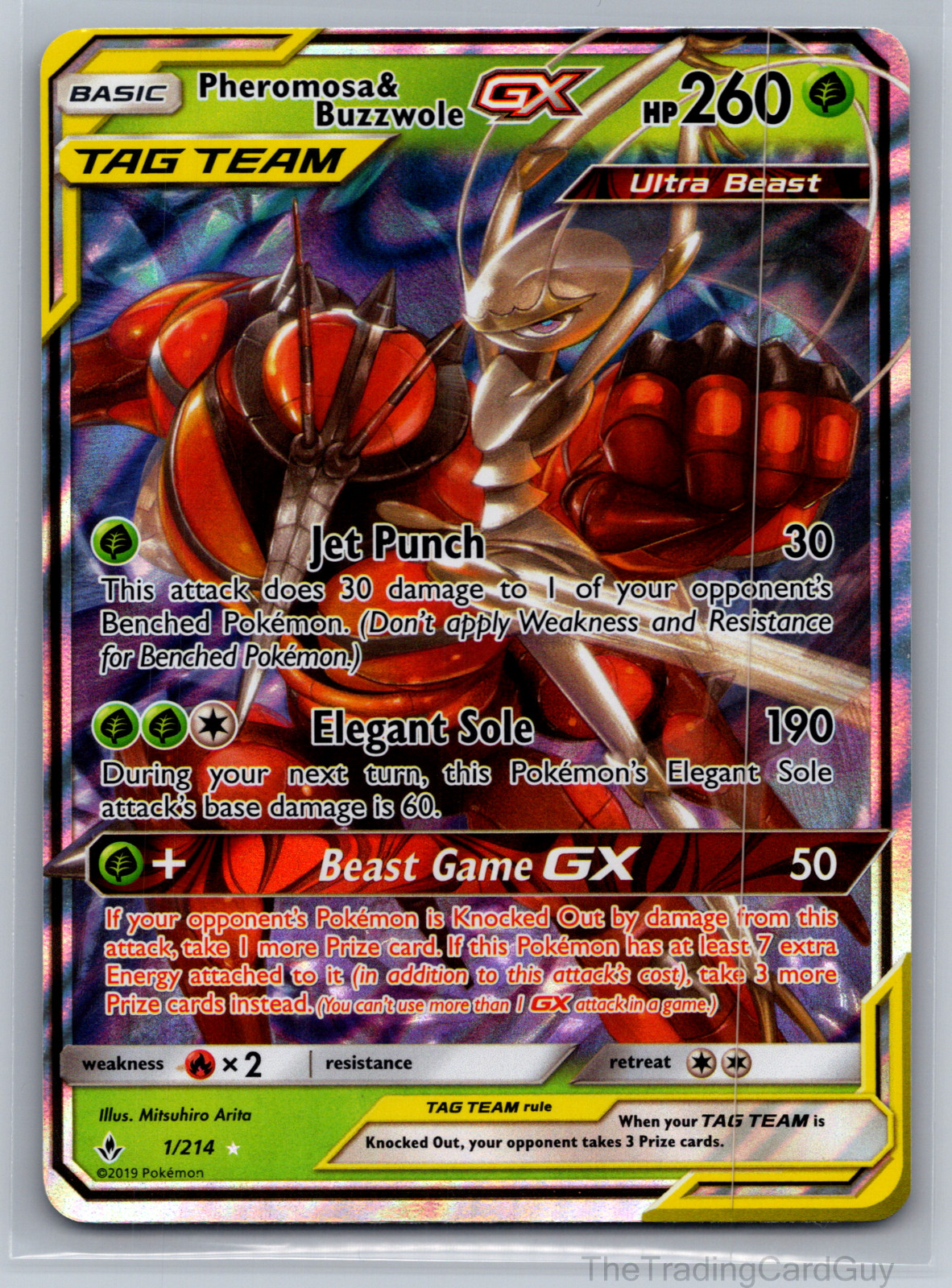 Pheromosa & Buzzwole GX 1/214 Unbroken Bonds Pokémon TCG NM