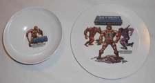 Masters of the Universe Vintage 1983 Plate & Cereal Bowl Deka He-Man VERY NICE