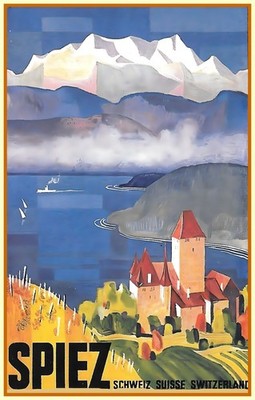  ️ Spiez Switzerland Travel Poster c1920s - Multiple Sizes Available