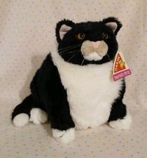 Vintage Dakin Big Daddy Cat Fat Black White Stuffed Animal Plush Tag 24646