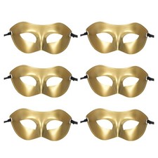 6Pcs Masquerade Mask Mardi Gras Mask for Men Gold Classic Style 