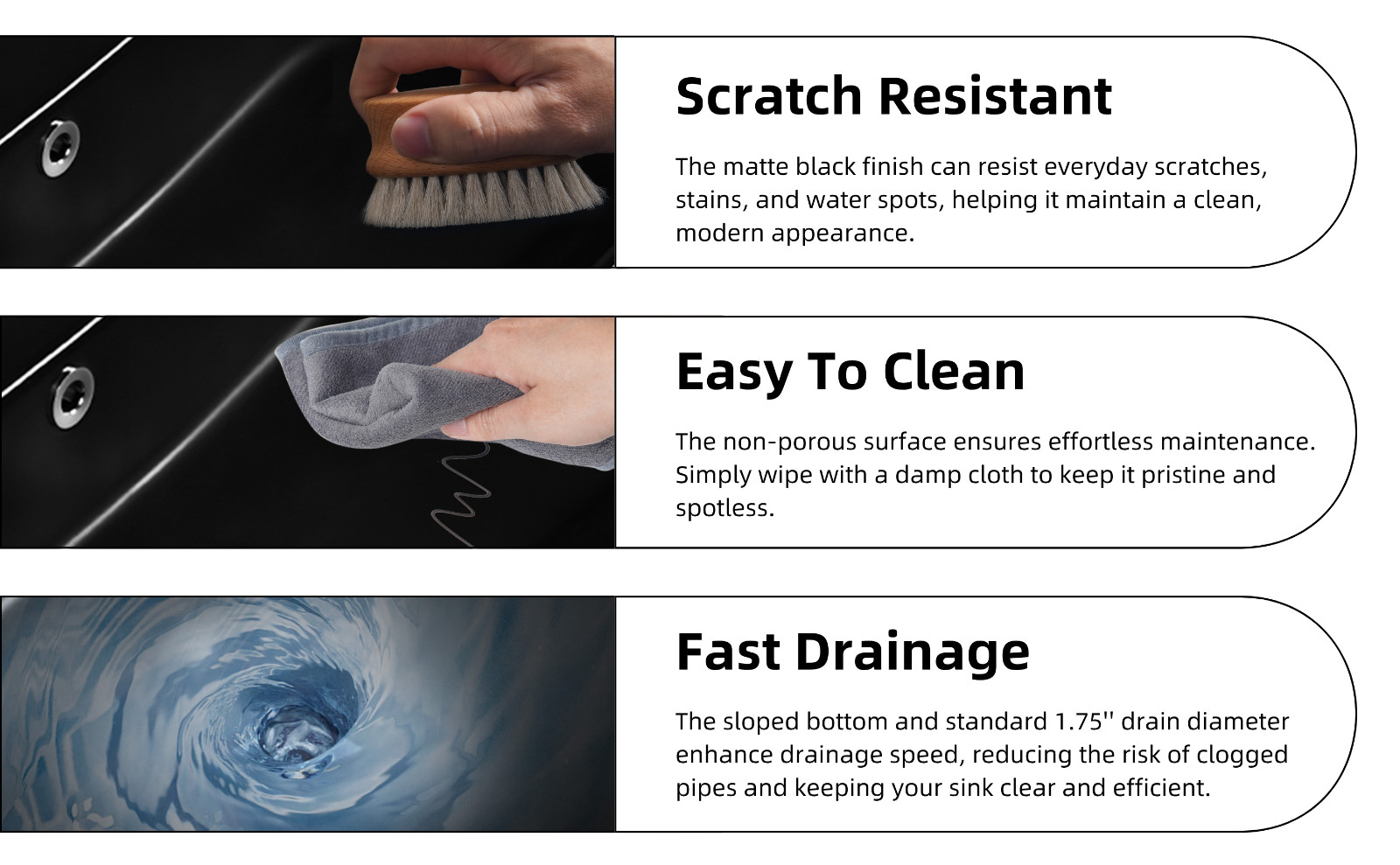 24" Matte Black Wall Mount Bathroom Sink 4" Centerset with Overflow & 3 Holes