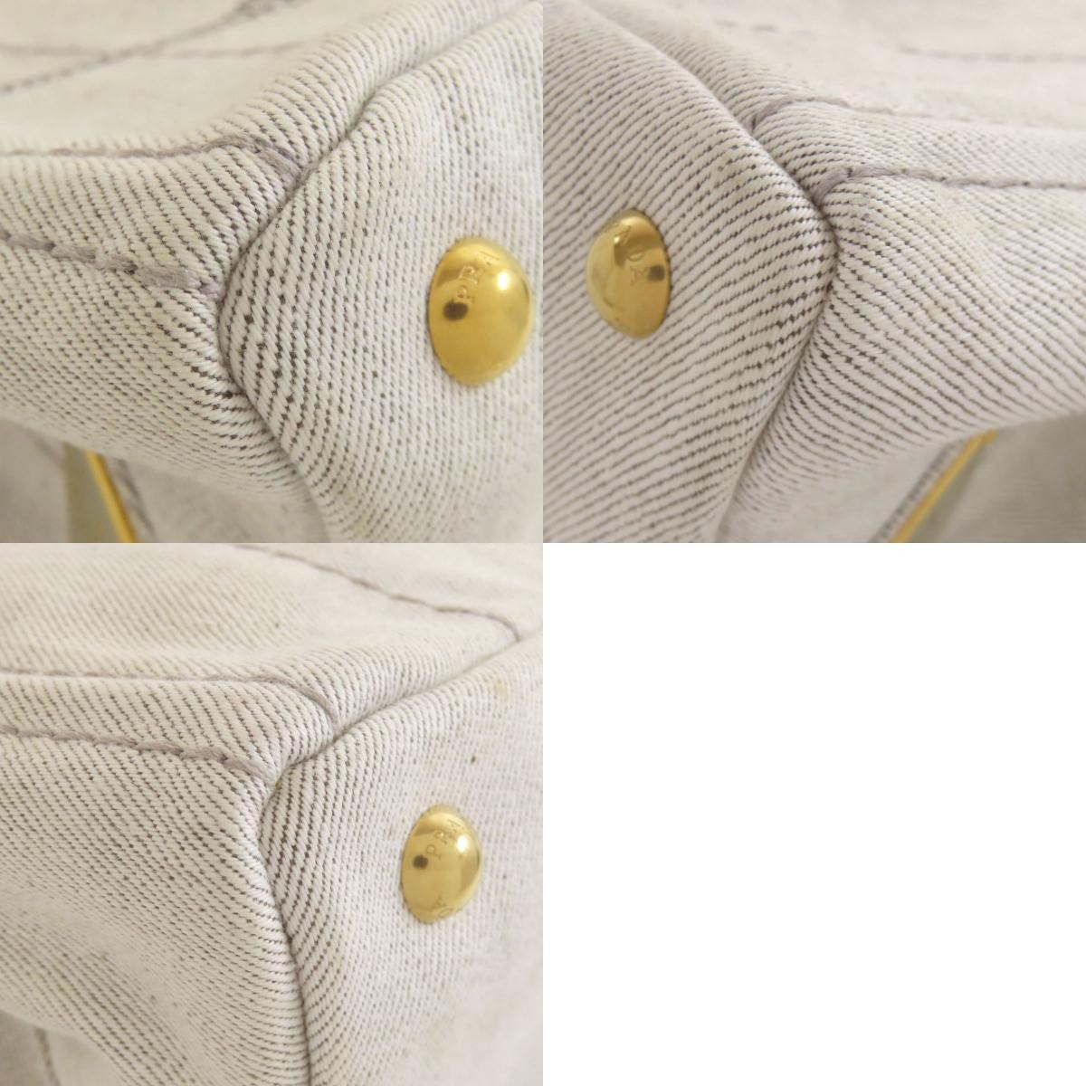 PRADA Canapa Mini 2WAY Handbag Denim Women s Used from japan thumbnail 10