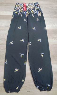 Urban Coco Harem Floral Beachy Boho Summer Pants Sz Small Drawstring, 2 Pockets