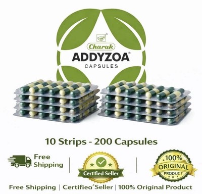 Charak Addyzoa Capsules 10 Strips (200 Capsules) | Herbal Reproductive Wellness