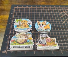 4 Cute animal laminated vinyl stickers