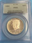 1964 PCGS PR66 Kennedy Half dollar Coin Old Green Holder