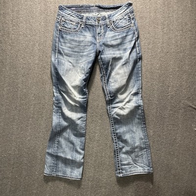 Vigoss Jeans Womens Juniors 11 Blue Denim Dublin Boot Cut Mid Rise Embellished